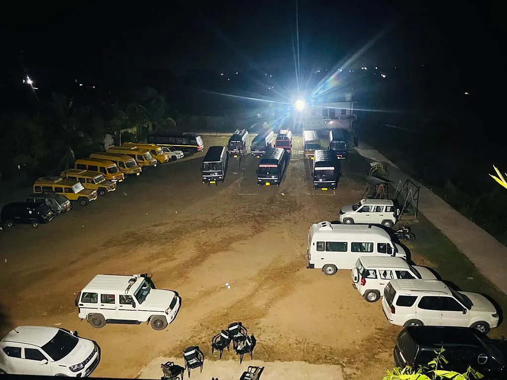 Buses ready on the night of the annual function
