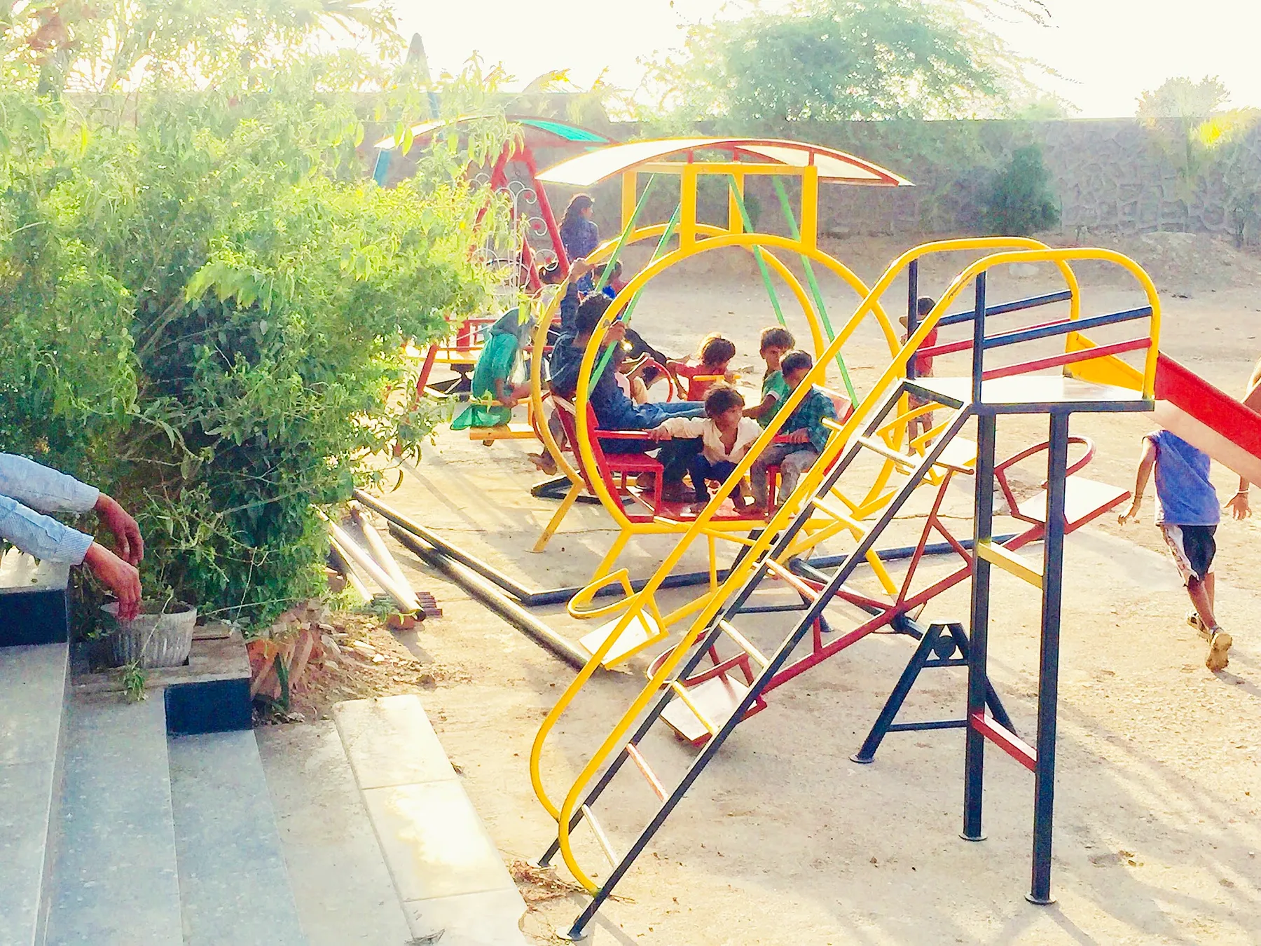 Swings and slides for the little ones