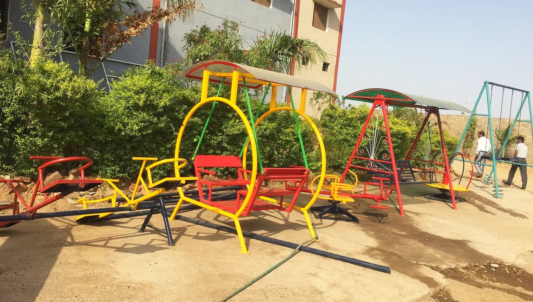 The play area outside the pre-primary block