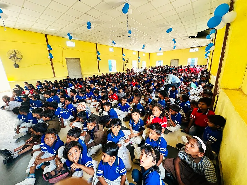 The whole school in the assembly hall