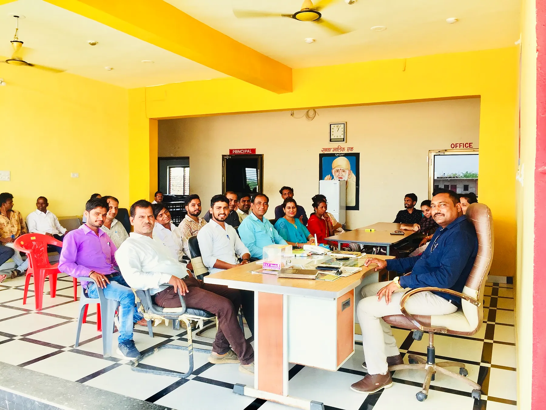 Meeting in the school office